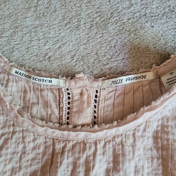 Maison Scotch short ruffle sleeve blouse size 1/small - Picture 8 of 12